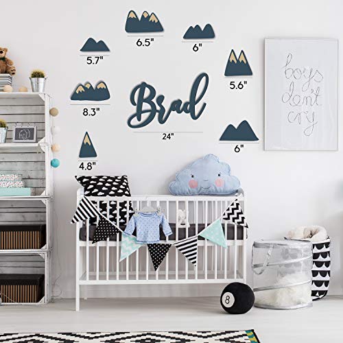 Custom Name Sign for Nursery Decor w/Mountain, Wooden Name Letters