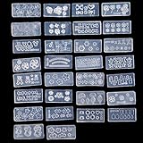 ForU-1 Nail Art Acrylic Mold 30Pcs Mix Design DIY 3D Silicone Nail Art Acrylic Cabochon Mold Set ï¼ˆAï¼‰