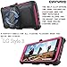 COVRWARE Iron Tank case Compatible with LG Stylo 3 / Stylo 3 Plus with Built-in Screen Protector Heavy Duty Full-Body Rugged Holster Armor Cover Brushed Metal Texture Design Belt Clip Kickstand, Pink