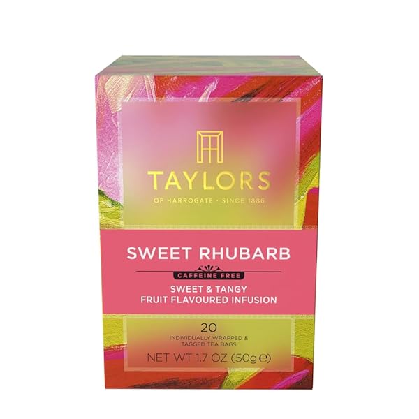 TAYLORS OF HARROGATE SWEET RHUBARB, HERBAL TEA, INDIVIDUALLY...