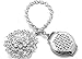 Sumnacon® 2 Packs Crystal Curtain Magnetic Tieback Flower Curtain Clips Buckle with Stretchy Wire Rope for Home Office Decoration, 11 inches Wire Spring (Silver Peacock)
