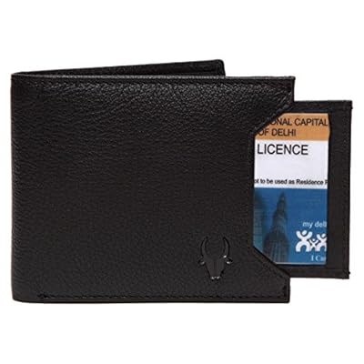 WILDHORN RFID Mens Protected River Genuine Leather Wallet (Black)
