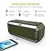 ZEALOT S6 Waterproof Portable Wireless Bluetooth Speakers Power Bank with Built-in 5200mAh Battery, Dual Drivers, Subwoofer, Aux Audio and TF Card - Army Green