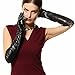 WARMEN ladies Opera Long Genuine Soft Nappa Leather Gloves Black (7.5, Black (Touchscreen Function))