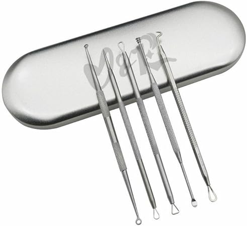 Amazon ブラックヘッド 角栓 芯出し器具 エステシャン使用 ニキビ面皰圧子器具セット 耳垢取り付き 各種5本入り Vrich スキンケア ボディケア 通販
