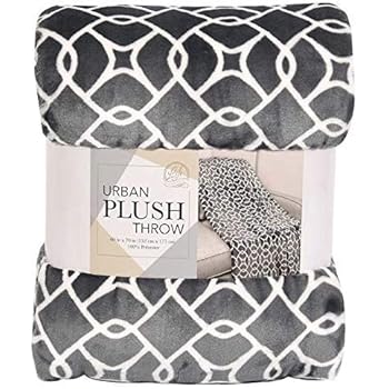Amazon Com Life Comfort Urban Plush Throw Dark Gray Paisly