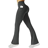 FireSwan Women's Flare Yoga Pants with Pockets High Waist Flared Leggings Bootcut Gym Workout Pants Tummy Control