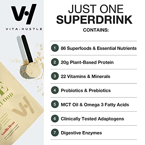 VitaHustle ONE Superfood Plant Based Protein Chocolate, 20G Vegan