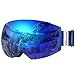 OutdoorMaster Ski Goggles PRO - Frameless, Interchangeable Lens 100% UV400 Protection Snow Goggles for Men & Women (Blue Frame VLT 15% Grey Lens with Full REVO Blue and Free Protective Case)