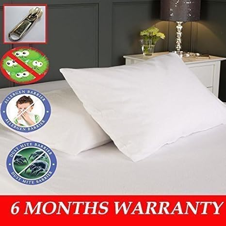 Lab Certified Anti Allergy Pillow Protector Pair Full Zip Closed