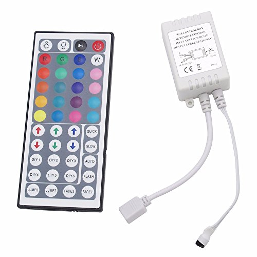 eTopxizu 44 Keys Dual Connectors IR Remote RGB Controller Output DC12V 2 Ports Dimmer For 3528 5050 SMD RGB LED Strip light Control