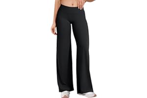YEOREO Women's Low Rise Straight Leggings Bottoms Workout No Front Seam 31.5" Wide Leg VitaWeave Gym Yoga Pants