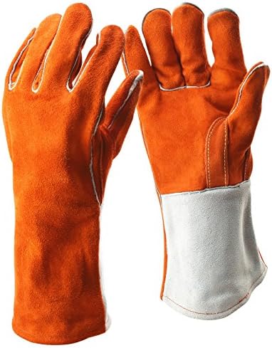 13.4" Welding Gloves with Cow Split Leather, Large Comfortable Effective Insulation Soldering Mitten by Lifbeier (Welding gloves)