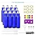 Mavogel 12,10ml Roller Bottles for Essential Oils - Cobalt Blue, Glass with Stainless Steel Roller Balls (3 Extra Roller Balls, 30 Pieces Labels, Opener, Funnel, Dropper, Brush Included)