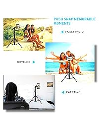 fugetek All-in-One Professional Selfie Stick Palo para Selfies & trípode, Heavy Duty, mando a distancia Bluetooth para Apple y otros dispositivos Android, Non Skid trípode de aluminio pies, se extiende a 49," Negro