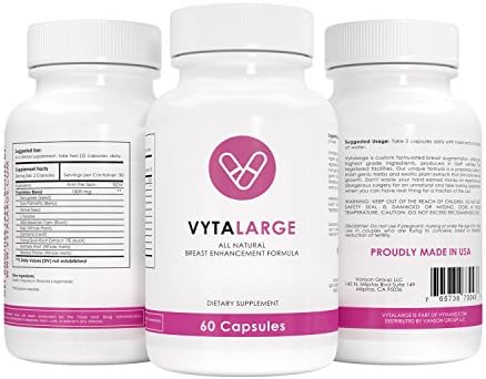 Vytalarge Made in USA Natural Breast Enhancement Pills- Lifted, Firmer Breasts, Sexy Curves, &amp; Youthful Bust.