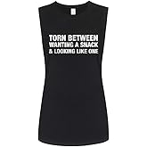 FANNOO Workout Tank Tops for Women-Torn Between Womens Funny Saying Fitness Gym Racerback Sleeveless Shirts