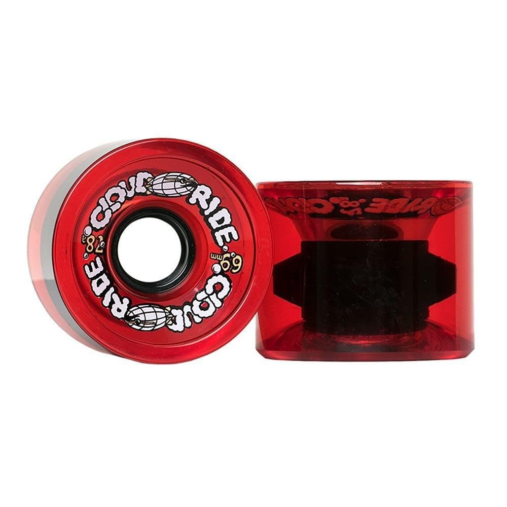 Cloud Ride! Wheels Cruiser 69mm 78A Longboard Wheels, Clear Red