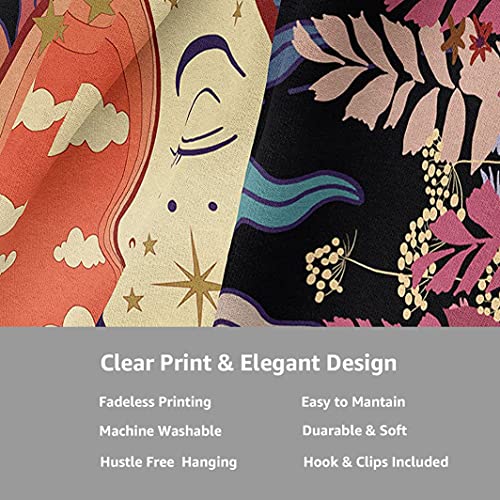 Tapestry for Bedroom, Moon Garden Tapestry Wall Hanging Wall Tapestry Black as Wall Art for Living Room, Dorm Decor