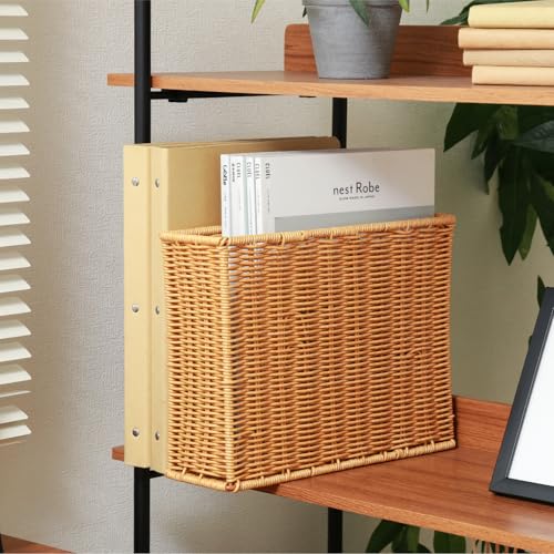 不二貿易 ファイルケース 幅11×奥行32×高さ24cm ナチュラル 水洗い可能 隙間収納 A4対応 ハンドメイド 手編み 27880