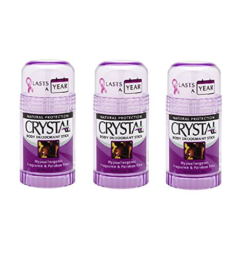 Crystal Body Deodorant Stick - Unscented (4.25 Ounce) - Pack of 3