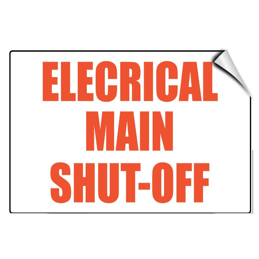 Label Decal Sticker Electrical Shut Off Hazard Emergency Durability Self Adhesive Decal Uv Protected & Weatherproof