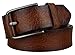 Bullko Men's Pin Buckle Casual Genuine Leather Belt