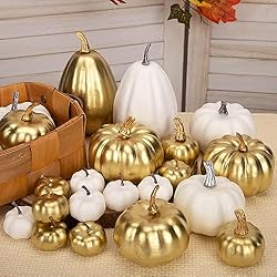 DomeStar 22PCS Decorative Pumpkins, Artificial