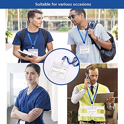 3 Pack CDC Immune Record Card Protective Cover 4 X 3 inches, Horizontal ID Badge Clip, with Waterproof Sealing Zipper and Lanyard
