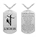 Lineman Prayer Necklace Stainless Steel Dog Tag Gift Idea from Wife Pendant Keyring