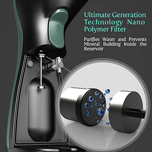 iSteam Steamer for Clothes [Luxury Edition] Powerful Dry Steam. Multi-Task: Fabric Wrinkle Remover- Clean- Refresh. Handheld Clothing Accessory. for All Kind of Garments. Home/Travel [MS208 Green] - Thumbnail 5