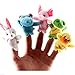 Dolland 10pcs Different Cartoon Animal Finger Puppets Soft Velvet Dolls Props Educational Toys