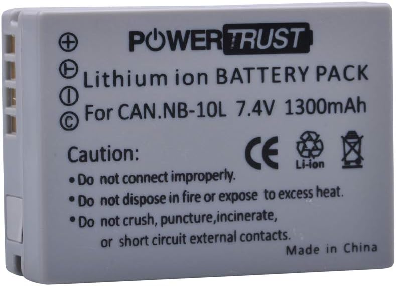 PowerTrust 2Pcs 1300mAh NB-10L Battery + NB 10L Battery LED Dual Charger with USB and type-C port for Canon G1X G15 G16 SX40HS SX50HS SX60HS SX40 SX50 Cameras - Image 4
