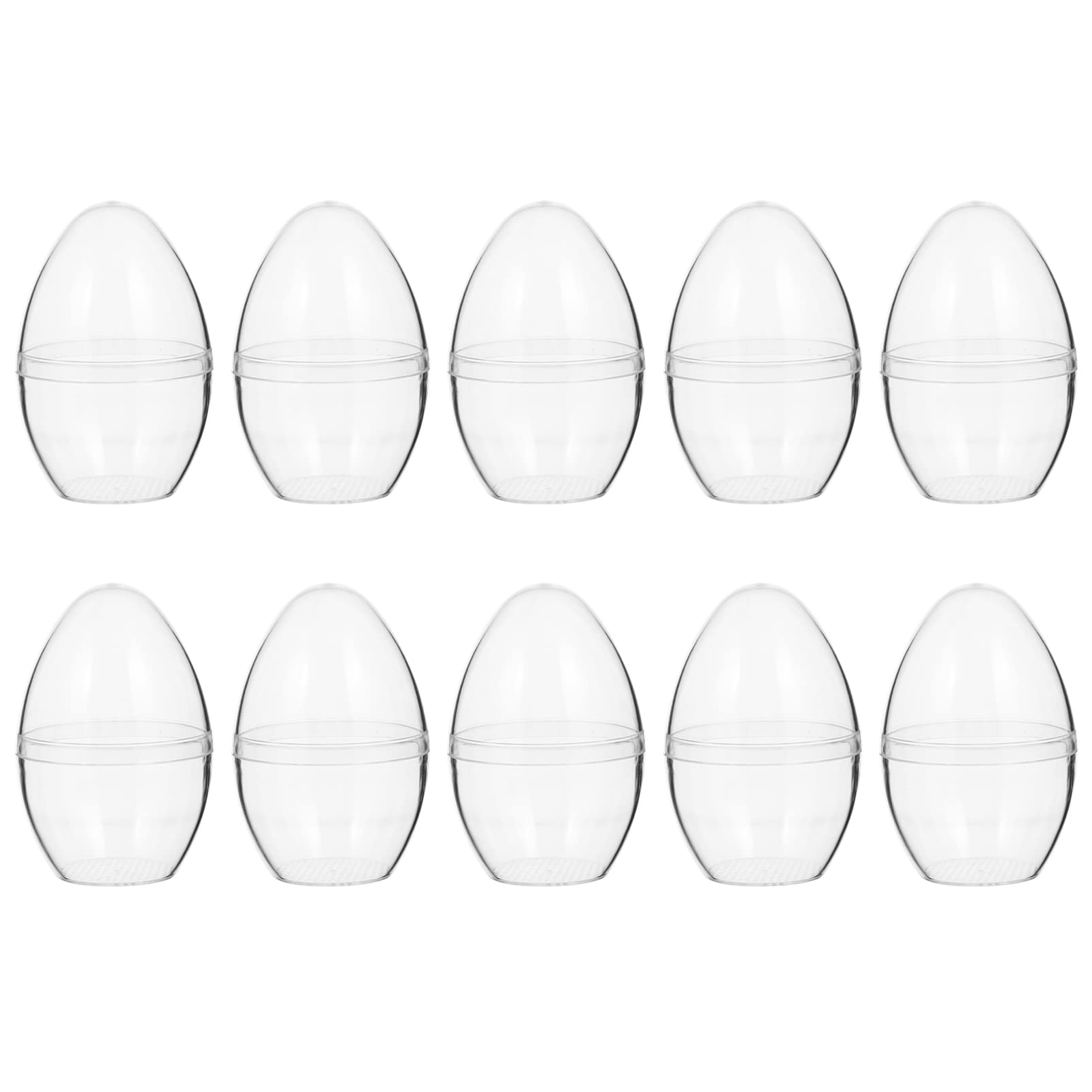 GALPADA Plastic Eggs 10pcs Fillable Ornament Clear Egg Shape Ornament DIY Craft Crafting Mold Fake Eggs for Easter Wedding Party Decor Easter Boxes