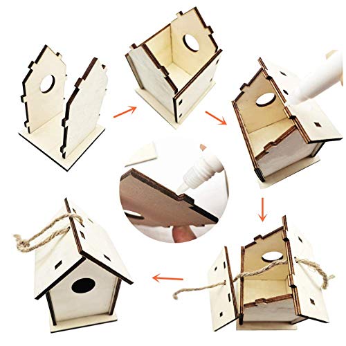 Wooden Bird House Building Kits for Kids Ages 4-8, 2 Pack Backyard
