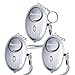Personal Alarm, 3 Pack Emergency Self-Defense Security Alarms with LED Light, 130DB Safe Sound Personal Alarm Keychain for Elderly Women Kids Night Workers By Peroom, Silver