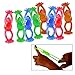 Toy Cubby Sticky Stretchy Party Favor Colorful Slingshot Flying Frogs, 24 pcs, 3.5 Inches Frog