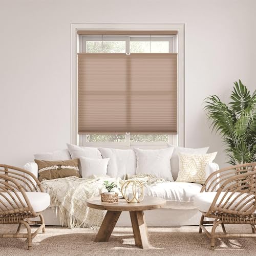 DEZ FURNISHINGS Cordless 1.5" Light Filtering Top Down Bottom Up Cellular Shade…