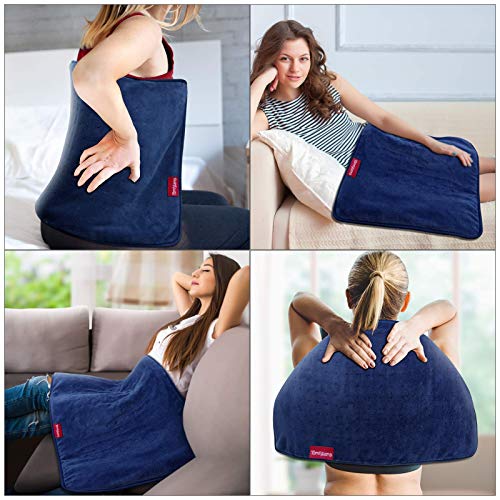 Large Heating Pad, Comfytemp 17 x 33\'\' XXXL Electric Heating Pad for Back Pain Relief, Extra Large Heat Pad - 6 Heat Levels, 5 Timers with Countdown & Backlight for Shoulders and Cramps, Washable