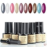 Y&S Colors Gel Polishes 10ml 0.33oz UV/LED Light Soak Off Perfect Match Nail Lacquers 12 PCS French Manicure Starter Kit #57