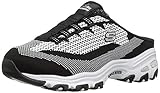 Skechers Sport Women's D'Lites a New Leaf Fashion Sneaker, Black/White Knit, 7.5 M US