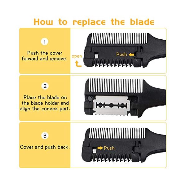 Hair-Razor-Comb-Hair-Cutting-Comb-Double-Side-Hair-Cutter-with-Blades-Hair-Thinning-Comb-for-Men-Women-Hair-Trimmer-Haircut-Scissors-Hair-Cutting-Tool-for-Thin-Thick-Hair-Cutting-and-Styling Hair Razor Comb, Hair Cutting Comb Double Side Hair Cutter with Blades Hair Thinning Comb for Men Women, Hair Trimmer…