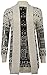 Womens Plus Size Drape Aztec Owl Print Knitted Open Cardigan Jumper Top