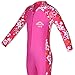 TFJH E 1PCS Girls Long Sleeve Swimsuit UPF 50+ Rashguard 1-2Years HotPink Long