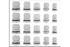 YOUYIDUN - 35 Pcs Cable Glands Waterproof, Nylon Cable Connectors, Plastic Cable Gland Joints Wire Protectors Adjustable, Cable Lock Nut Connector Glands - PG7/PG9/PG11/PG13.5/PG16