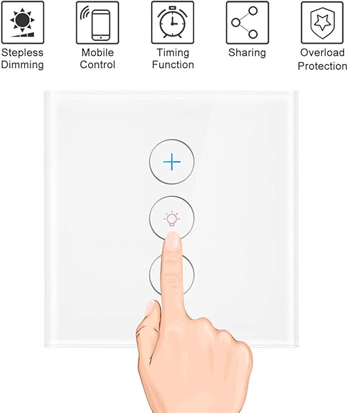 OurLeeme Smart Dimmer Lichtschalter WiFi Touch Remote Sprachsteuerungs Lichtschalter kompatibel mit Alexa Google Assistant IFTTT Neutralleiter erforderlich