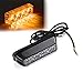 Xprite Amber Yellow 4 LED 4 Watt Emergency Vehicle Waterproof Surface Mount Deck Dash Grille Strobe Light Warning Police Light Head with Clear Lens