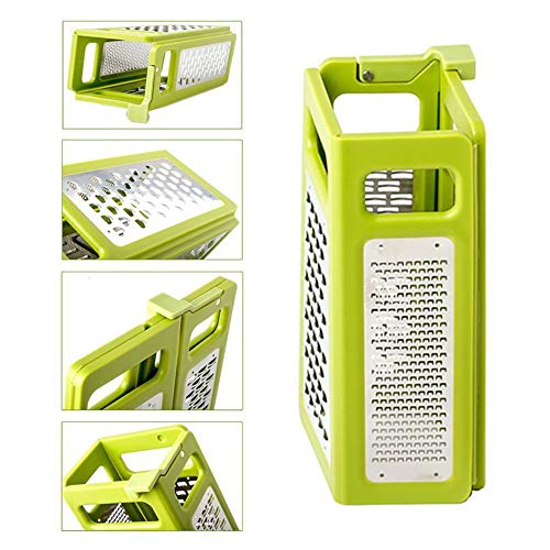 KFSO Box Grater, 4-Sided Stainless Steel Large Foldable Cutter Peeler for Parmesan Cheese, Ginger, Vegetables