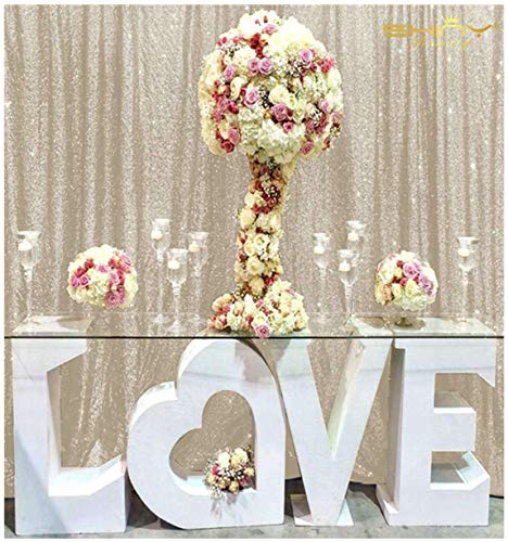ShiDianYi 4FTX6FT-Ivory-SEQUIN Photo Backdrop, Wedding Photo Booth,Photography Background (Ivory)