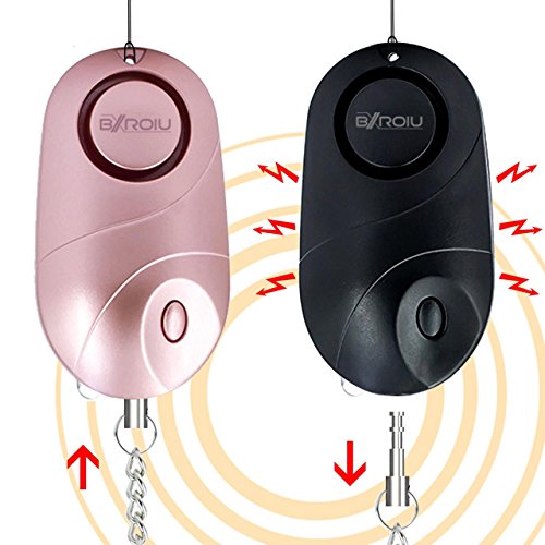Personal Security Alarm with LED Light - Compact Emergency Keychain for Kids Women and Seniors Crime Prevention Warning (Pink+Black)